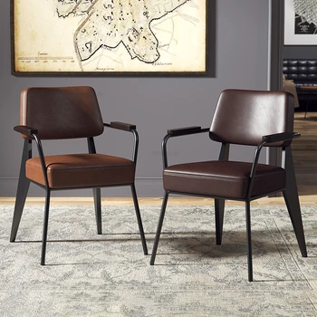 Обеденные стулья Nordic Iron Art, Домашняя Спинка, Кухонный обеденный стул, Мебель для кафе в американском ретро Стиле, Дизайнерский стул для отдыха