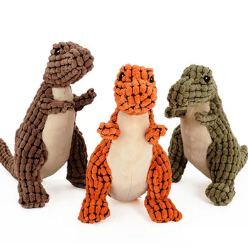 Плюшевые игрушки-динозавры для кошек и собак, Неразрушаемые плюшевые игрушки-динозавры, пищащие игрушки с начинкой, зоотовары для маленьких и больших собак