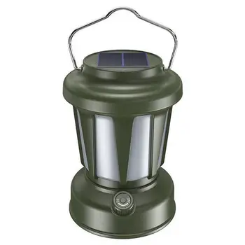 Солнечный походный фонарь Винтажный походный светодиодный светильник для палатки IPX4 Водонепроницаемый 3 режима освещения Походный светильник для домашних палаток внутри и снаружи