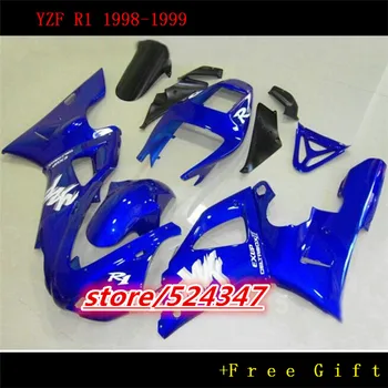 Эй-запчасти для мотоциклетных гоночных обтекателей 1998 1999 YZF R1 98 99 YZFR1 YZF1000 сине-черные комплекты обтекателей кузова Yamaha