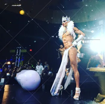Новый ночной клуб бар белый мех сексуальный мускулистый мужской костюм gogo интерактивный костюм для ночного клуба