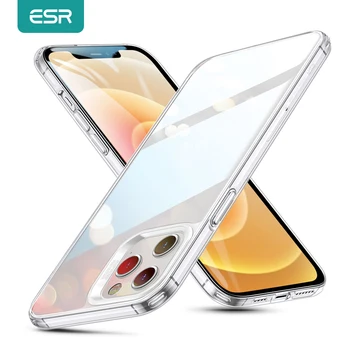 ESR для iPhone 12 Case Прозрачная крышка Чехол из закаленного стекла для iPhone 12 Pro Max Fundas Противоударный Прозрачный чехол для iPhone 12 11