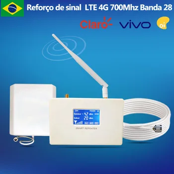 Усилитель сигнала EasyBoost 700 МГц B28 LTE 4G Работает для ретранслятора сотовой связи Claro, Vivo, Oi Подключение Bluetooth Управление приложениями
