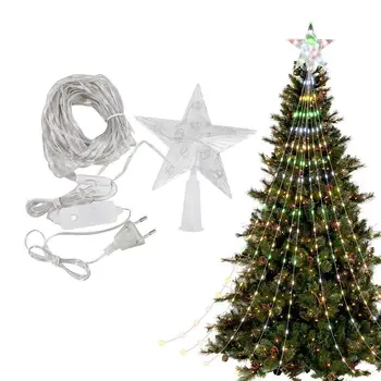 Рождественская гирлянда в виде звезды, 210 светодиодных гирлянд, водонепроницаемая низковольтная светодиодная гирлянда в виде звезды, Рождественская гирлянда с 8 режимами и памятью