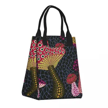 Женская сумка-тоут Yayoi Kusama Art с изоляцией для ланча в стиле абстрактного поп-арта, переносная сумка-термохолодильник для ланча, контейнер для еды для пикника, сумка-тоут