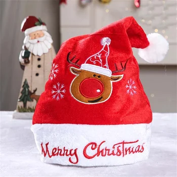 Мягкая рождественская шляпа Санта-Клауса, Рождественские товары, Рождественское украшение в виде снеговика, Лося, принадлежности для праздничной вечеринки, Рождественская шляпа для взрослых Aldult