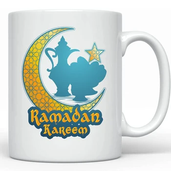 персонализированный цветной упаковочный стаканчик с принтом на 11 унций, керамический подарочный стаканчик eid mubarak от поставщика с логотипом