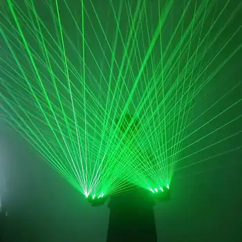 Зеленая лазерная перчатка 532 нм лазерный модуль 40 лазерных лучей на палец Лазерная сценическая перчатка DJ Club Party Performance 2 в 1