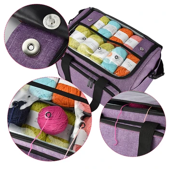 Портативная сумка для вязания, шерстяные крючки, нитки, пряжа, Сумка для хранения, Органайзер для швейных игл, Швейные аксессуары высокого качества