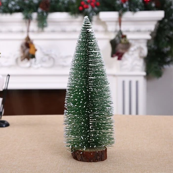 Мини-рождественская елка с деревянным основанием, Рождественская елка из белого кедра, Многоразовые бутылочные щетки, елки для рождественской вечеринки, Домашняя настольная