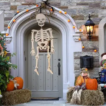 Праздничное украшение в виде скелета, Жуткий декор в виде черепа на Хэллоуин, Дом с привидениями, Реквизит для вечеринки, украшение для домашнего бара, Игрушки, Дом с привидениями