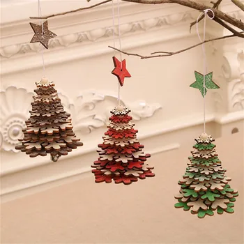 Подвески на Рождественской елке, деревянный колокольчик в форме звезды, Рождественские украшения, детские игрушки, Рождественские украшения для домашней вечеринки, Новый год