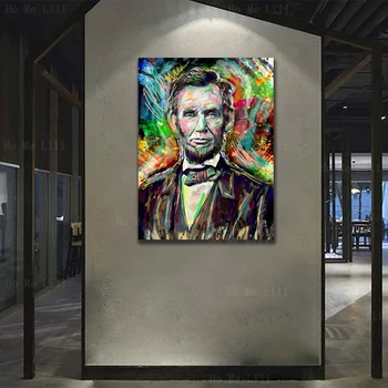 Портрет президента США Авраама Линкольна Картина на холсте от Ho Me Lili для домашнего декора гостиной Отличный подарок