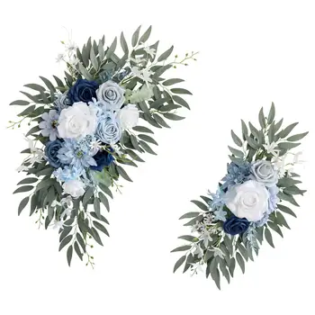2 искусственных цветка в виде свадебной арки, цветы для приема Гостей, цветочный фон для сервировки стола, настенная свадьба, наружная декоративная