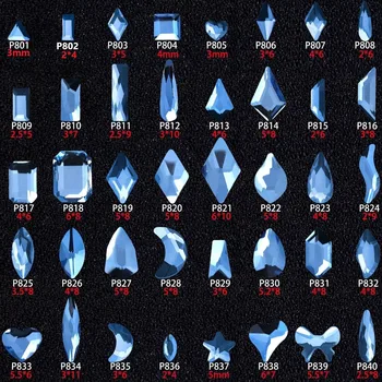 100/500 шт, бутик Lt.Sapphire, стразы для дизайна ногтей с плоским дном, стеклянные кристаллы, 3D украшения для ногтей Разных форм оптом