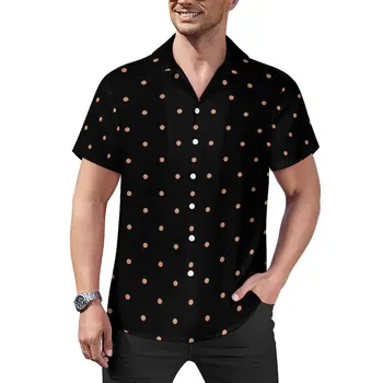 Праздничная рубашка в золотой горошек, гавайские повседневные рубашки с ретро-принтом, мужские Трендовые блузки, Дизайнерская одежда с коротким рукавом, Большой размер