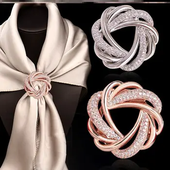 Элегантные Модные ювелирные изделия Цветок Жемчуг Кристалл Шарф Кольцо Брошь в корейском стиле Булавки Зажим для шали