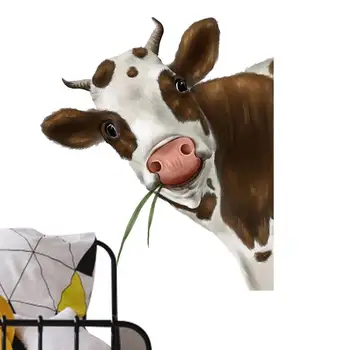 Наклейка На Окно Коровы Реалистичные Наклейки С Принтом Выглядывающей Коровы Интересные Забавные Наклейки На Стену С Принтом Выглядывающей Коровы Наклейки На Стены Коровы Окна Цепляются