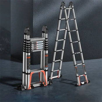 Домашняя лестница в елочку, телескопическая лестница, алюминиевая утолщенная инженерная складная лестница, Портативная многофункциональная подъемная лестница