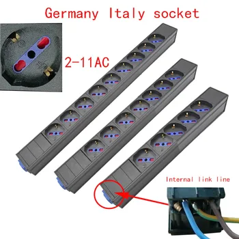 Прокладки питания PDU, Выходная коробка Schuko Powerlink Power Link, Авиационная вилка 2-11AC, Германия, Италия, розетка