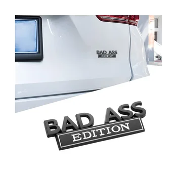 Эмблема Car Bad Ass Edition, 3D Наклейка на значок на крыле, Автомобильные Наклейки, Аксессуары для задней двери, Передний Капот, багажник, черный + белый