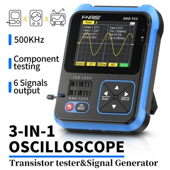 Цифровой генератор сигналов осциллографа FNIRSI DSO-TC3, полоса пропускания 500 кГц, Частота дискретизации 10 МС/с, Обнаружение диодного транзистора LCR