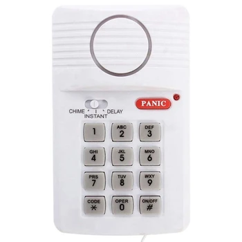 2X Громкая беспроводная дверная сигнализация с тревожной кнопочной панелью для домашнего офиса гаражного сарая