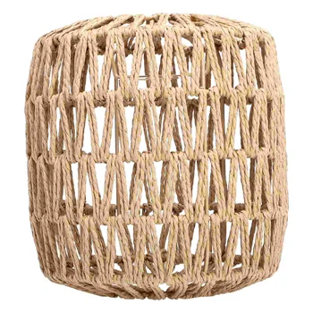 Плетеная люстра из ротанговой веревки с абажуром: Деревенский подвесной абажур ручной работы, винтажные подвесные светильники для гостиной, для