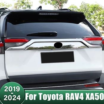 Наклейки на бампер задней двери автомобиля, номерной знак, накладка на багажник, наклейки для Toyota RAV4 XA50 2019 2020 2021 2022 2023 2024 RAV 4 Hybrid