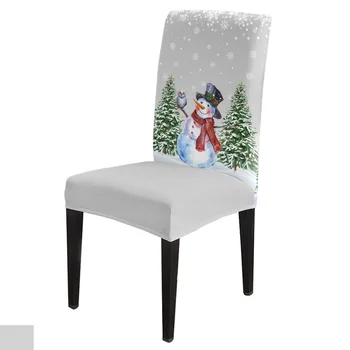 Рождество зима Снежинка Снеговик чехол на стул эластичный обеденный стул чехол спандекс чехол для стула офиса 