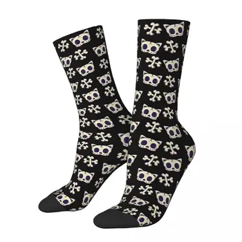 Всесезонные носки Cat, спортивные носки средней длины, Мягкие чулки в стиле хип-хоп для мужчин, женские подарки