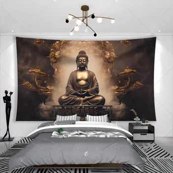 3d-гобелены, настенные ковры с изображением Будды, спальни, психоделические пейзажи с деревьями в стиле хиппи, богемные украшения