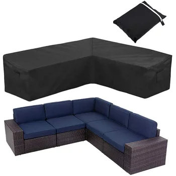 OEM L-образная ткань 420D, устойчивая к солнечным лучам, уличный водонепроницаемый чехол для дивана, чехол для мебели для патио, Секционный чехол для дивана