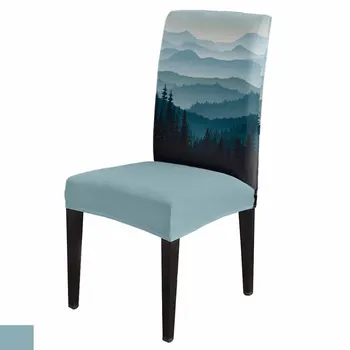 Чехол для стула в горном лесу, эластичный чехол для стула в столовой, чехол из спандекса для офисного кресла