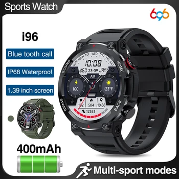 2023 Смарт-часы Bluetooth Call Мужские с большим экраном для занятий спортом на открытом воздухе, фитнесом, мониторингом сердечного ритма, Водонепроницаемые 400 мАч в длительном режиме ожидания