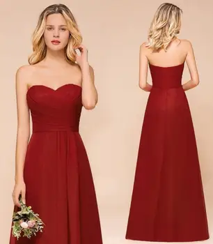 Красные платья для выпускного вечера Без бретелек Длиной до пола, Вечернее платье vestidos de noche Robes De Soirée