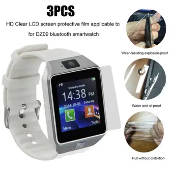 3 шт. /компл. Прозрачных защитных пленок для ЖК-экрана высокой четкости для смарт-часов DZ09, совместимых с Bluetooth, Гидрогелевая пленка для Apple Watch