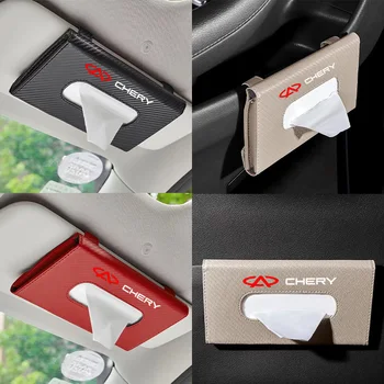 Креативный автомобильный подвесной солнцезащитный козырек из углеродного волокна, Автомобильная коробка для салфеток для Chery Tiggo 7 Pro 8 4 5 3 2 T11 5X Amulet QQ IQ автомобильные Аксессуары