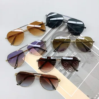2023 новые модные солнцезащитные очки для взрослых в двухлучевой овальной оправе, мужские и женские солнцезащитные очки tide E017