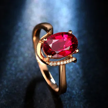 Новый стиль, Универсальное кольцо высокого класса, инкрустированное розовым золотом, Круглый Красный циркон, Красочное открывающееся сокровище, Регулируемое кольцо, женские украшения