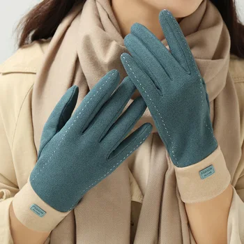 Модные Новые Зимние теплые перчатки Женские, с флисовой подкладкой, Ветрозащитные перчатки с полными пальцами, Уличные женские Лыжные перчатки для катания на коньках, Перчатки