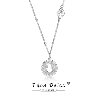 Ожерелье из стерлингового серебра 925 пробы для женщин в классическом китайском стиле, полное цирконов, круглая подвеска в форме тыквы, изысканные ювелирные изделия