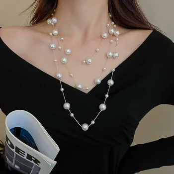 2023 Linda Модные Элегантные Градиентные жемчужные чокеры, ожерелье для женщин, женское роскошное Новое трендовое ожерелье, ювелирные изделия для вечеринок