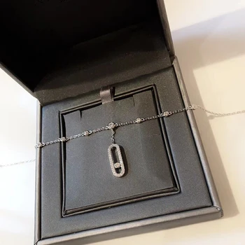Французский люксовый бренд ювелирных изделий из стерлингового серебра 925 пробы, классический скользящий браслет с одним бриллиантом, ножной браслет, серия MOVE, универсальный подарок для женщин