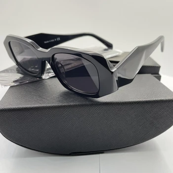 Горячая вечеринка, Черные ацетатные женские солнцезащитные очки с лентой для мужчин, эстетичные трехмерные Брендовые дизайнерские модные крутые солнцезащитные очки
