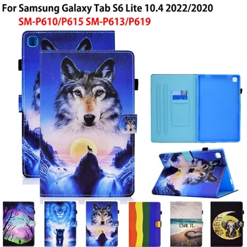 Для Samsung Galaxy Tab S6 Lite 2022 Смарт-чехол для планшета SM-P613 SM-P619 10,4-Дюймовый Откидной чехол для Funda Galaxy S6 Lite P610 P615