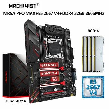 MACHINIST X99 Материнская плата Combo Xeon E5 2667 V4 Kit Процессор DDR4 32 ГБ оперативной памяти 2666 МГц LGA 2011-3 Процессор NVME M.2 Четырехканальный
