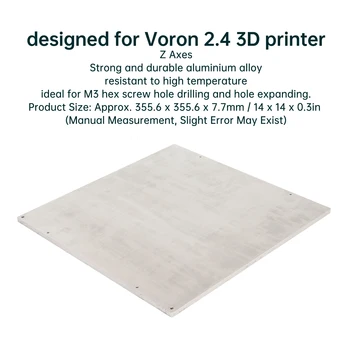 Опорная Пластина Горячей Кровати Z Axes шириной 14 дюймов и Толщиной 0,3 дюйма Из Алюминиевого Сплава для 3D-принтера Hot Bed Platform для Замены Voron 2.4 hot