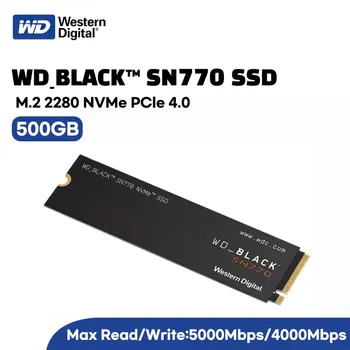 Western Digital WD BLACK SN770 NVMe SSD 500 ГБ Внутренний Игровой твердотельный накопитель Gen4 PCIe M.2 2280 до 5150 Мбит/с