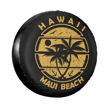 Пляж Мауи, Гавайи, Чехол для запасного колеса, сумка для Jeep Pajero, Тропические пальмы, Защитные чехлы для автомобильных колес, Аксессуары
